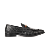Black Croco Leather Horse Bit Formal
