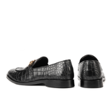 Black Croco Leather Horse Bit Formal