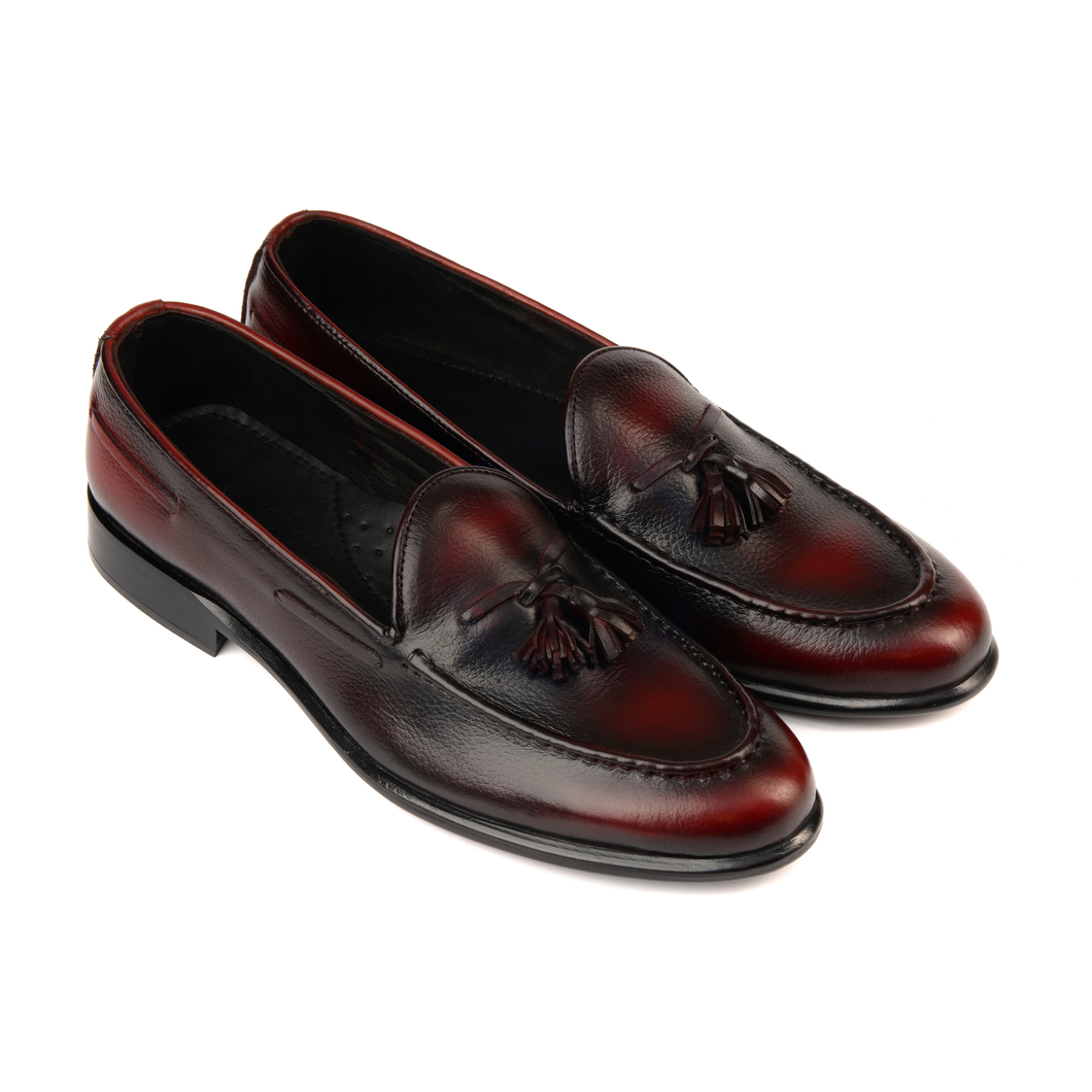 Maroon Mild Cow Leather Formal Horse Bit Style