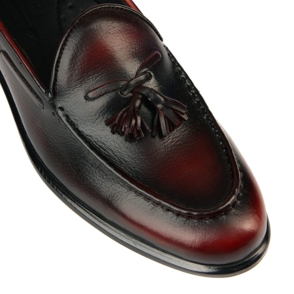 Maroon Mild Cow Leather Formal Horse Bit Style