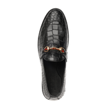 Black Croco Leather Horse Bit Formal